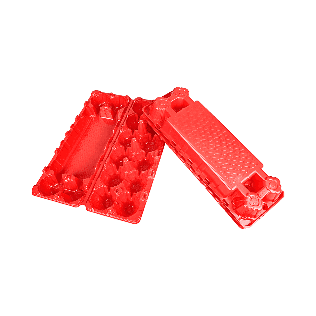 Reusable Sturdy Design Matte Red PET 12 Egg Cartons For Home Farm Market Refrigerator