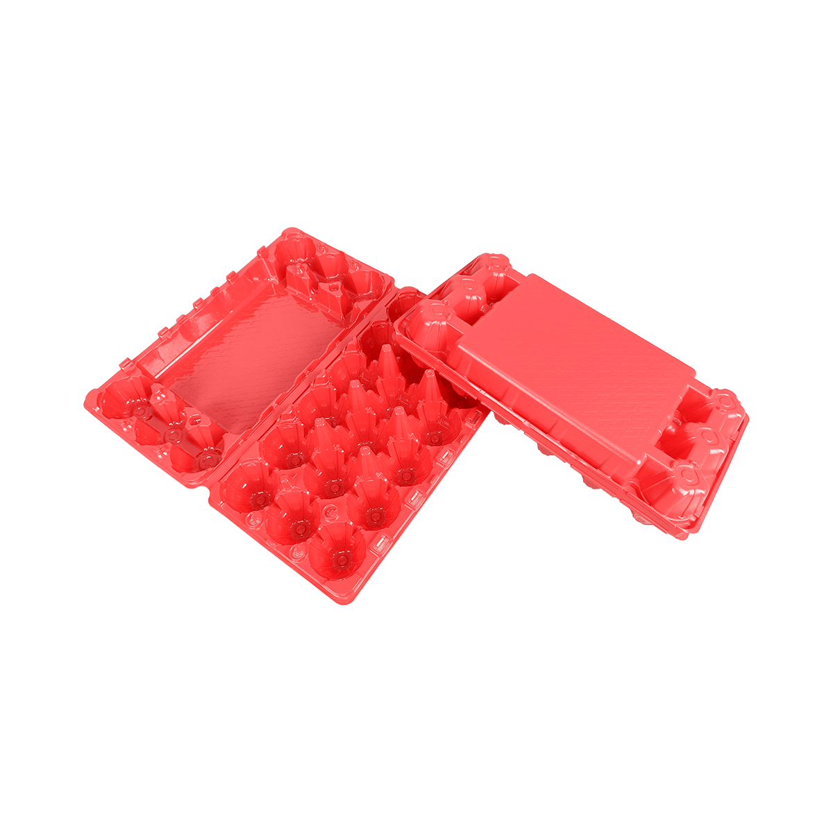 Disposable Matte Red PET 18 Egg Cartons Suitable For Farm Storage Of Fresh Eggs