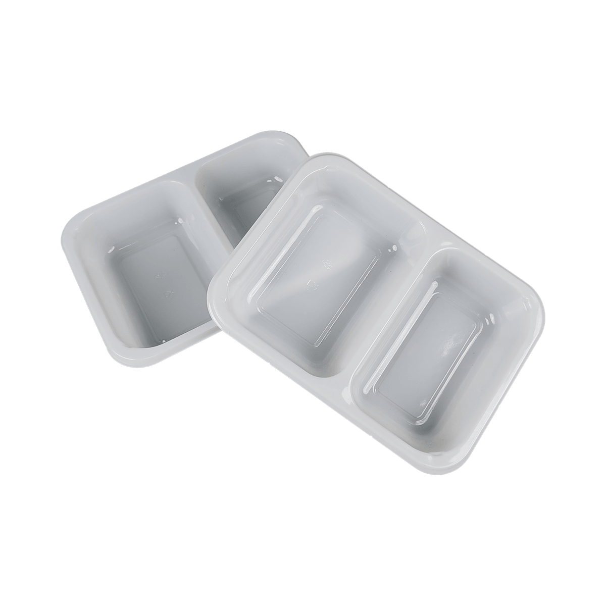 ZK-CPET-A002 Disposable Stackable 2-Compartment White CPET Packaging Containers