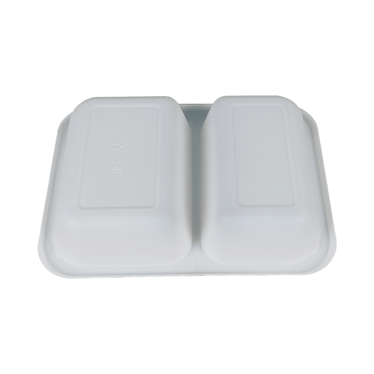 ZK-CPET-A002 Disposable Stackable 2-Compartment White CPET Packaging Containers